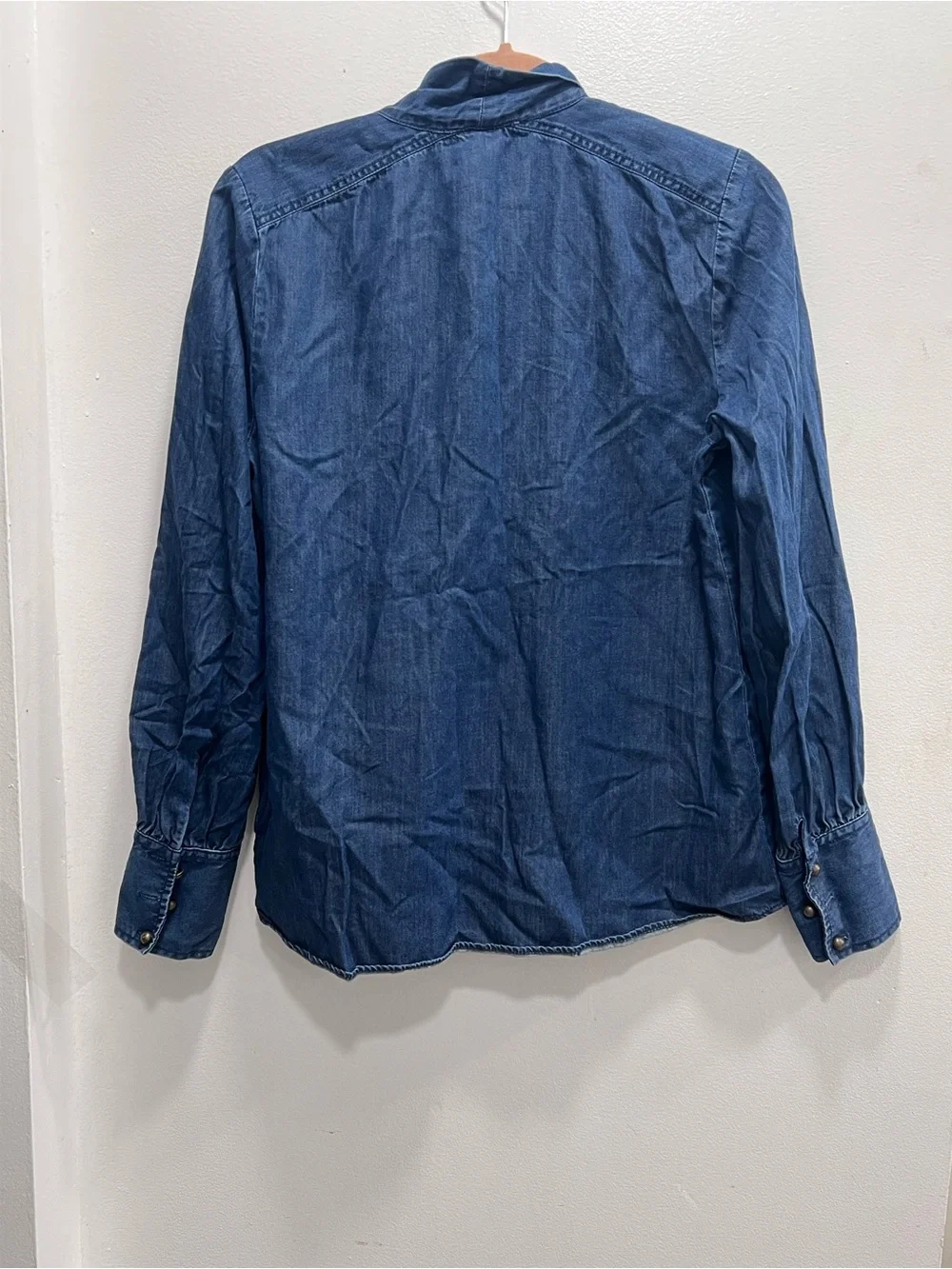 Denim Tie-Neck Shirt - Blue